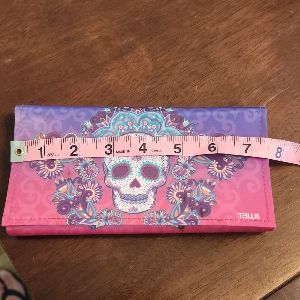 Sugar Skull Pink and Purple Skull Design Wallet - Picture 6 of 7